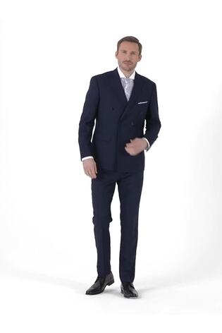 Skopes Harcourt Navy Blue Double Breasted Suit Jacket