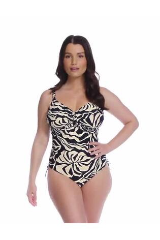 Fantasie Black Aruba Nights Underwire Twist Front Swimsuit With Adjustable Leg - Image 2 of 5 Fantasie Black Aruba Nights Underwire Twist Front Swimsuit With Adjustable Leg - Image 2 of 5