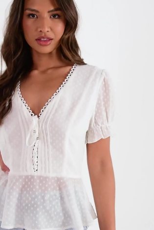 quiz white peplum top