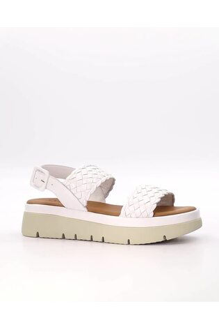 Dune London White Lorris Woven Strap Soft Volu Sandals - Image 2 of 5