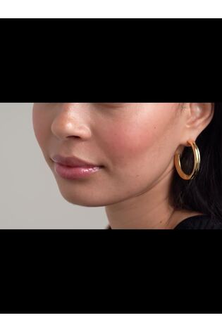 Ted Baker Gold Large Tone Large Hisla: Hidden Heart Hoop Earrings - Image 2 of 9 Ted Baker Gold Large Tone Large Hisla: Hidden Heart Hoop Earrings - Image 2 of 9