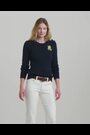 Lauren Ralph Lauren Button Trim Cable Knit 100% Cotton Jumper - Image 2 of 9