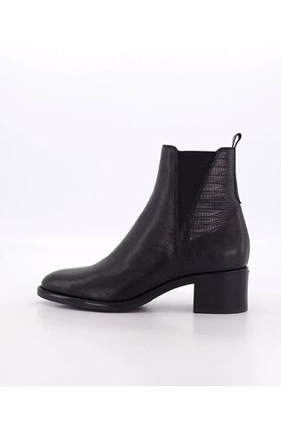 Dune London Black Pouring V Cut Elastic Heeled Boots - Image 2 of 6