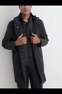 Hybrid Gilet-Insert Overcoat with Detachable Hood in Navy - Image 2 of 9