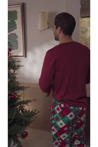 Seraphine Green & Red Print Celestial Family Matching Christmas Pyjama Set - Image 2 of 8
