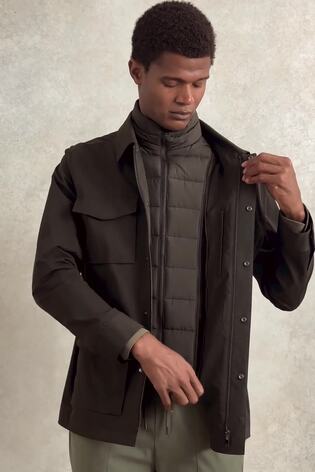 Buy Reiss Green Bryson Removable-Gilet Safari Jacket from Next USA