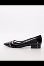 Dune London Black Vinyl Panel Hepburn Pointy Ballerina Flats - Image 2 of 6