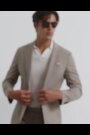 Reiss Light Brown Rope Single Breasted Textured Slim Fit Blazer - Image 2 of 12