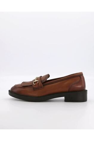 Dune London Brown Guided DD Snaffle Fringe Loafers - Image 2 of 7
