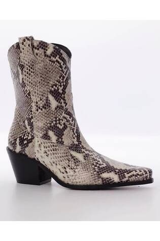 Dune London Natural Pardner 2 Zip Up Western Boots - Image 2 of 7