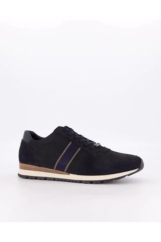 Dune London Blue Standard Fit Treck Stripe Webbing Runner Trainers - Image 2 of 6