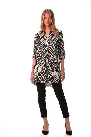 Roman White Abstract Button Detail Tunic - Image 2 of 6