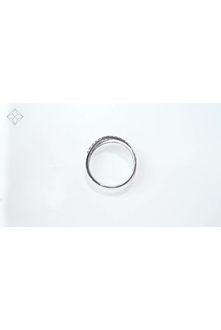 The Diamond Store 9K White Gold Black 0.09ct And Diamond Crossover Ring - Image 2 of 4