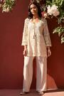 Roman Natural Crochet Tie Tunic - Image 2 of 7