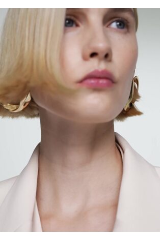 Mango Cream Double-Breasted Suit Blazer - Image 2 of 8