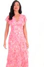 Quiz Pink Multi Chiffon Paisley Print Frill Maxi Dress - Image 2 of 5