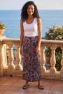 Roman Pink Floral Print Panel Skirt - Image 2 of 6