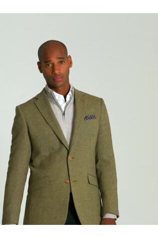Skopes Green Hexham Tailored Fit Wool Blend Jacket - Image 2 of 8