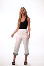 Roman White Contrast Detail Cropped Stretch Trousers - Image 2 of 6