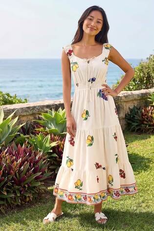 Roman Petite Fruit Print Strappy Midi Dress - Bild 2 von 7
