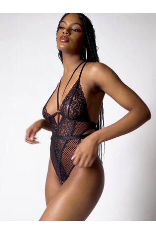 Ann Summers Black The Obsession Floral Print Lace Body - Image 2 of 5