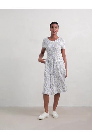 Seasalt Cornwall Blue Petite April Short Sleeve Dress - Image 2 of 6