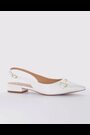Dune London White Wide Fit Hopeful Branded-Snaffle-Trim Ballet Shoes - Image 2 of 8