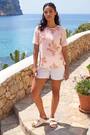 Roman Pink Floral Embroidered Tunic Top - Image 2 of 6