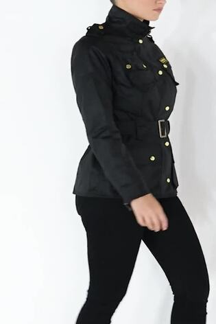 Barbour International Black Waxed Iconic Biker Jacket