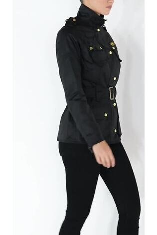 Barbour® International Black Waxed Iconic Biker Jacket - Image 2 of 15