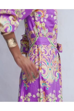 Boden Purple Linen Blend Dress - Image 2 of 6