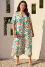 Roman Blue Curve Printed V-Neck Midi Dress - Image 2 of 7