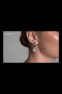 Karen Millen Silver Tone Silver Tone Modern Pearl Drop Earrings - Image 2 of 6
