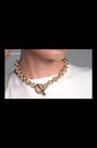 Karen Millen Gold Tone Gold Tone Crystal Bar & Hoop Chain Necklace - Image 2 of 7