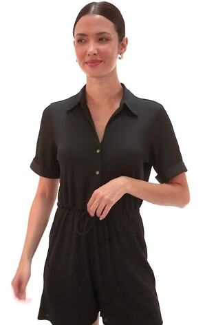 Roman Plain Ribbed Stretch Playsuit - Imagen 2 de 6 Roman Plain Ribbed Stretch Playsuit - Imagen 2 de 6