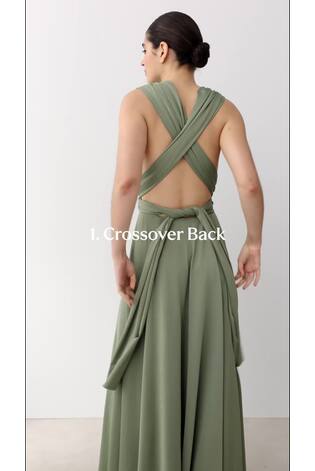 Dunkellila - Multiway-Maxikleid aus Netzstoff für Hochzeitsgäste und Brautjungfern - Bild 2 von 9