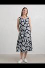 Seasalt Cornwall Blue Cresting Waves Sleeveless 100% Linen Dress - Image 2 of 6