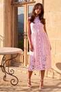 Roman Pink Lace Shirt Belted Dress - Image 2 of 7