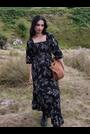 Adele Black Vintage Floral Midi Dress - Image 2 of 6
