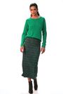 Roman Green Plisse Print Stretch Maxi Skirt - Image 2 of 6