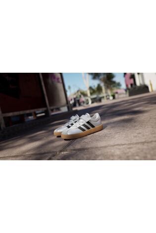 adidas Grey VL Court 3.0 Hook and Loop Kids Trainers - Image 2 of 10