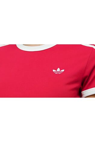 adidas Originals Red 3-Stripes Slim T-Shirt - Image 2 of 11