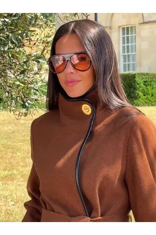 Kürbis - Lipsy Petite Funnel Neck Belted Longline Coat - Bild 2 von 7