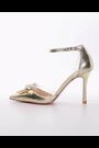 Dune London Gold Confess Bow Trim 2 Part Heels - Image 2 of 5