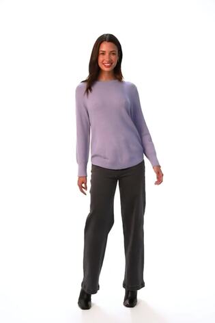 Roman Purple Textured Curved Hem Jumper - Image 2 of 6