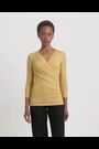 Lauren Ralph Lauren Yellow Metallic Jersey Surplice Top - Image 2 of 9