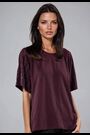 Religion Purple Oversized Boxy T-Shirt With Embellished Sleeves - Image 2 of 7