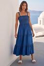 Roman Blue Petite Shirred Tiered Dress - Image 2 of 5