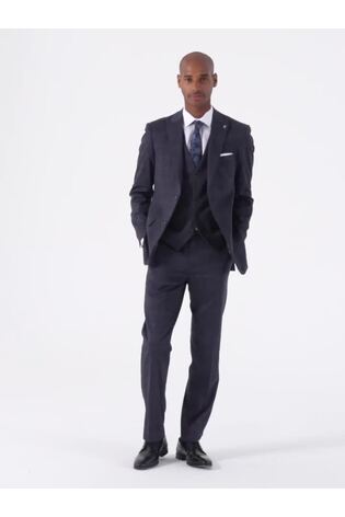 Skopes Blue Tailored Fit Thoresby Ultimate Comfort Check Suit Jacket - Image 2 of 7