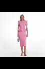 Self-Portrait Pink Peplum Knit Midi Dress - Image 2 of 9